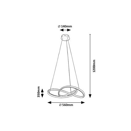 Rabalux - Candeeiro suspenso LED LED/36W/230V 3000K dourado