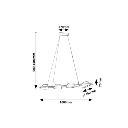 Rabalux - Candeeiro suspenso LED LED/36W/230V 3000K