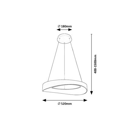 Rabalux - Candeeiro suspenso LED LED/56W/230V 3000K prateado