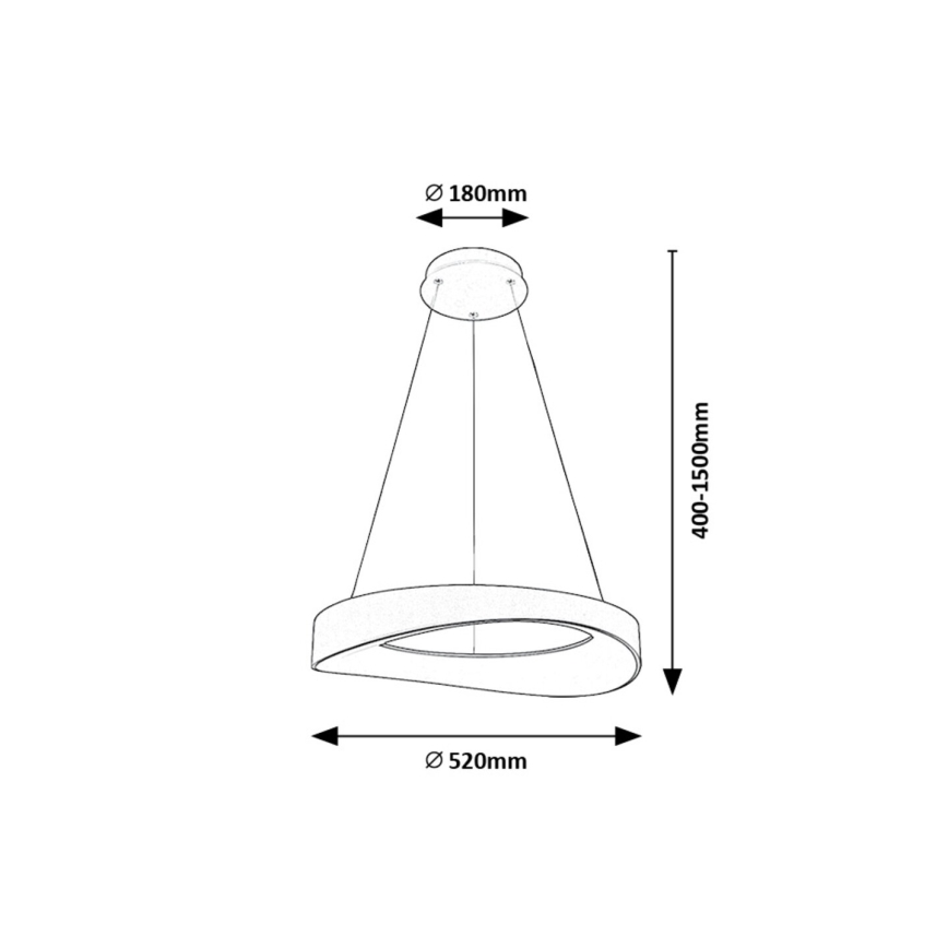 Rabalux - Candeeiro suspenso LED LED/56W/230V 3000K prateado