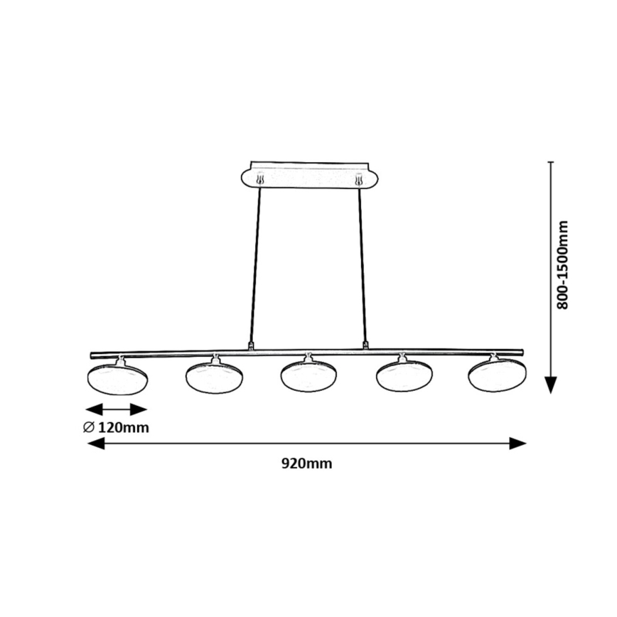 Rabalux - Candeeiro suspenso LED 5xLED/4W/230V 3000K