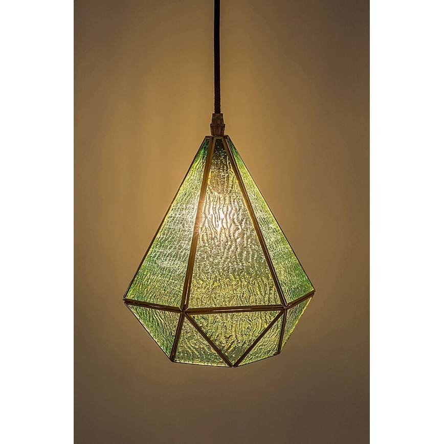 Rabalux - Tiffany vitral candeeiro suspenso 1xE14/40W/230V azul/dourado