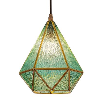 Rabalux - Tiffany vitral candeeiro suspenso 1xE14/40W/230V azul/dourado