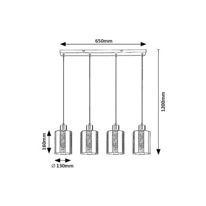 Rabalux - Candeeiro suspenso 4xE27/40W/230V