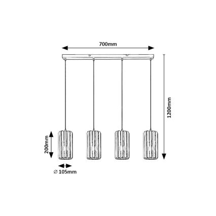 Rabalux - Candeeiro suspenso 4xE27/40W/230V