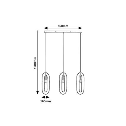 Rabalux - Candeeiro suspenso 3xE27/40W/230V
