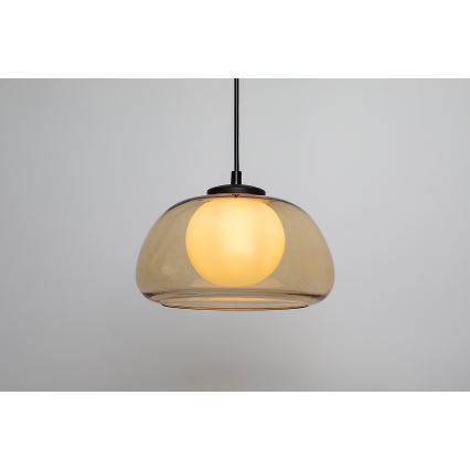 Rabalux - Candeeiro suspenso 1xG9/5W/230V castanho/fumado