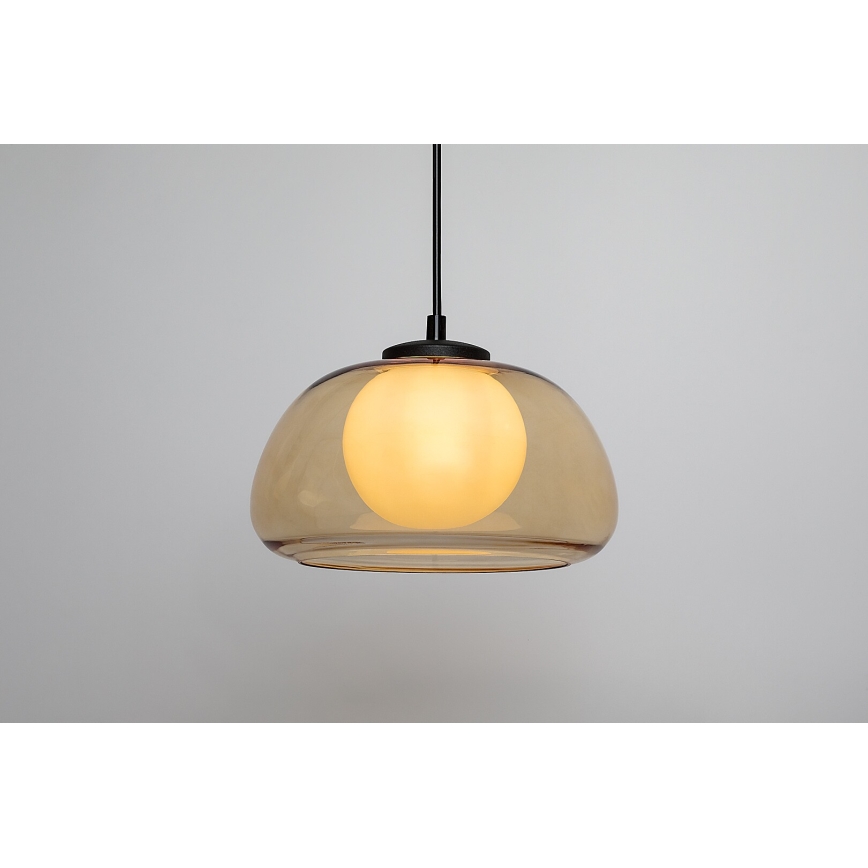 Rabalux - Candeeiro suspenso 1xG9/5W/230V castanho/fumado