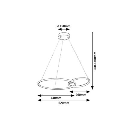 Rabalux - Candeeiro suspenso LED LED/36W/230V preto/dourado