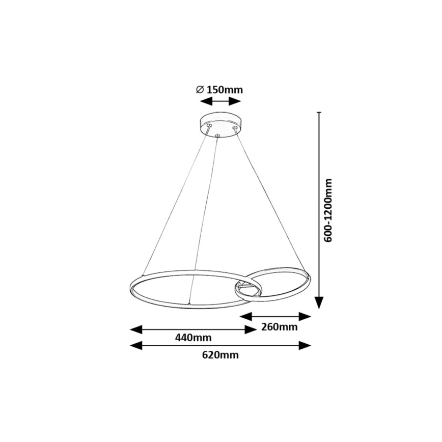 Rabalux - Candeeiro suspenso LED LED/36W/230V preto/dourado