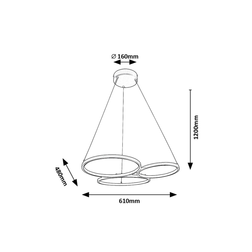 Rabalux - Candeeiro suspenso LED LED/38W/230V preto