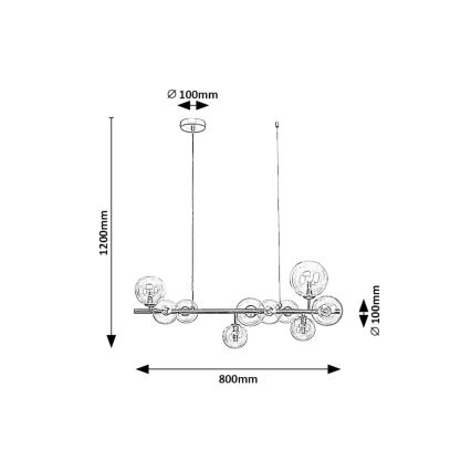 Rabalux - Candeeiro suspenso 10xG9/28W/230V