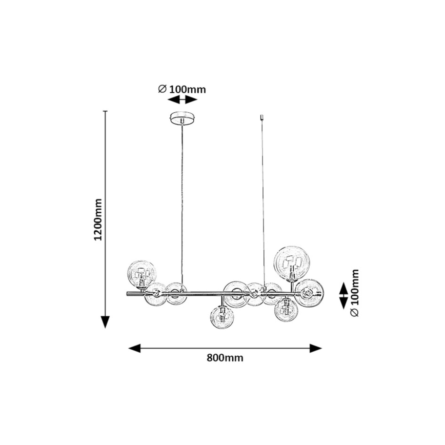 Rabalux - Candeeiro suspenso 10xG9/28W/230V