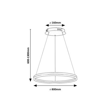 Rabalux - Candeeiro suspenso LED LED/45W/230V 3000K/4000K/6500K