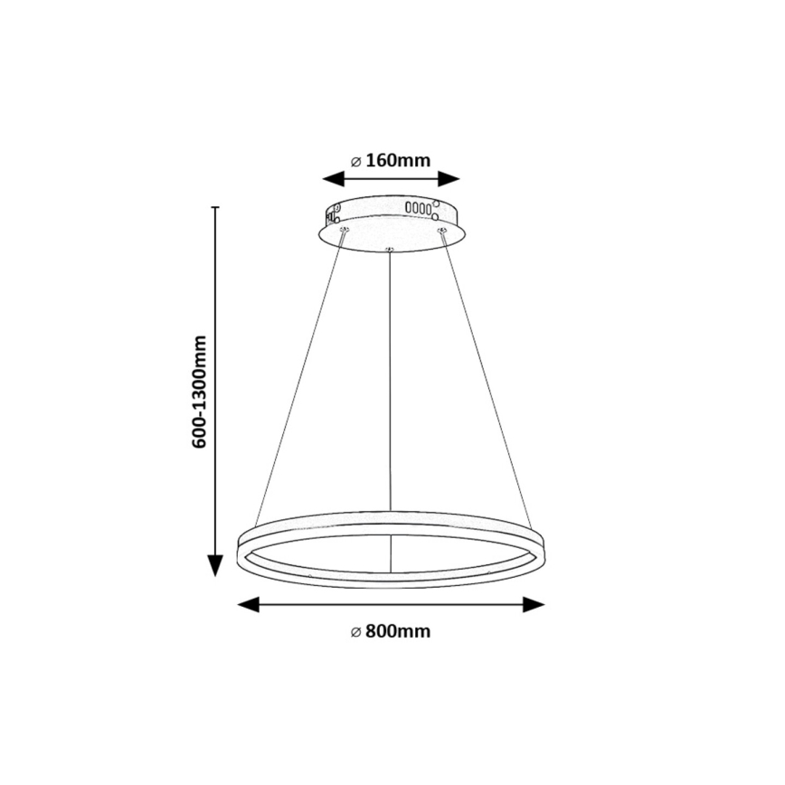 Rabalux - Candeeiro suspenso LED LED/45W/230V 3000K/4000K/6500K