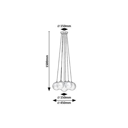Rabalux - Candeeiro suspenso 7xG9/25W/230V