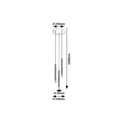 Rabalux - Candeeiro suspenso 3xG9/5W/230V preto