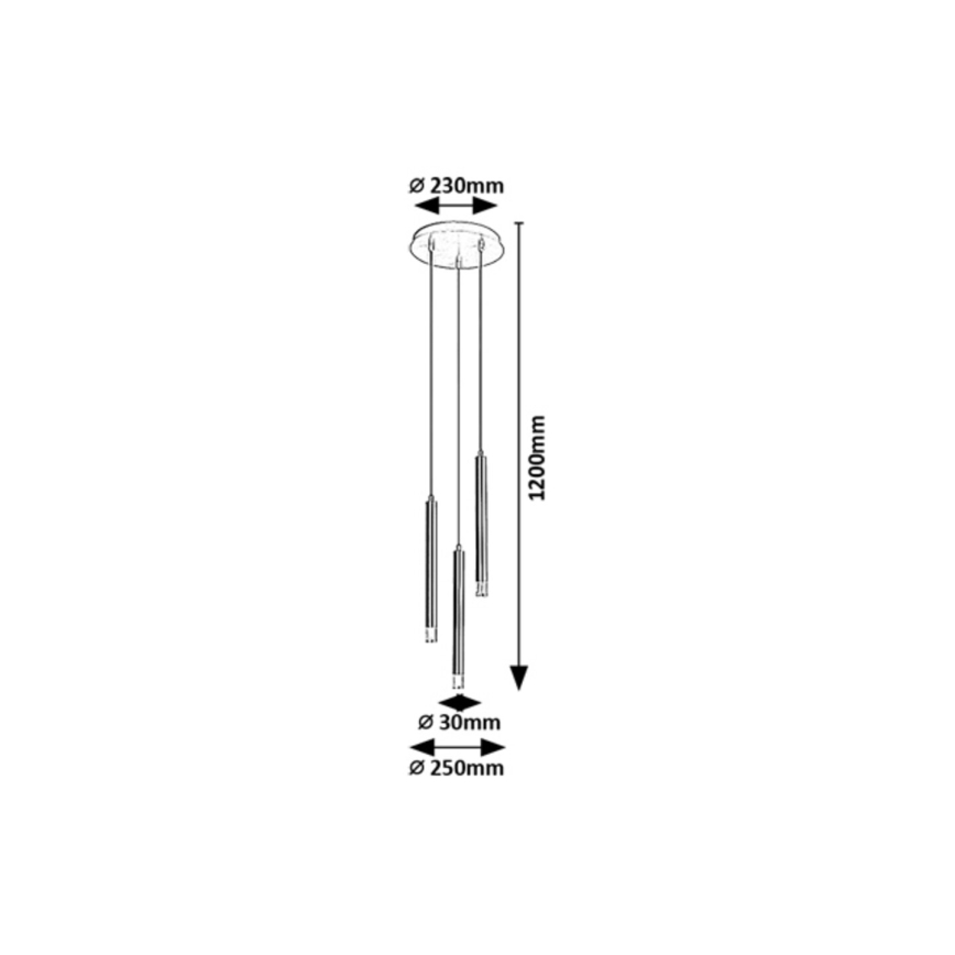 Rabalux - Candeeiro suspenso 3xG9/5W/230V dourado