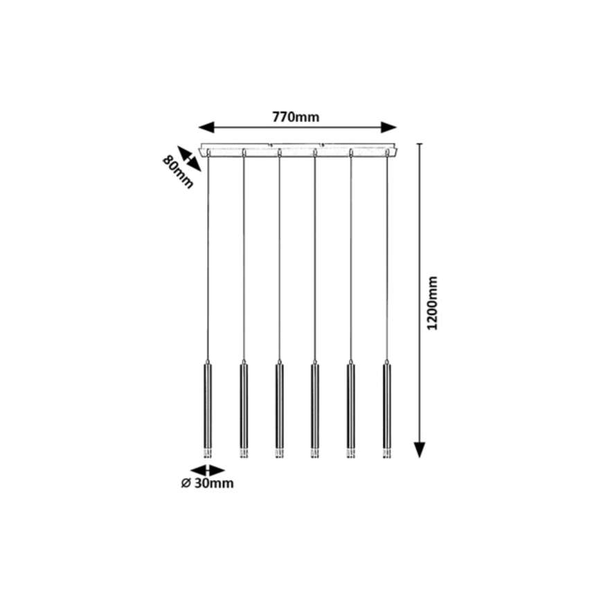 Rabalux - Candeeiro suspenso 6xG9/5W/230V preto