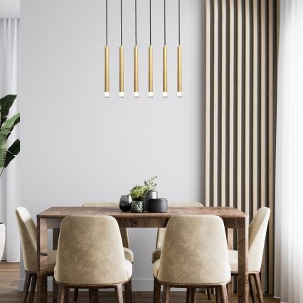 Rabalux - Candeeiro suspenso 6xG9/5W/230V dourado
