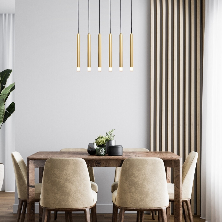 Rabalux - Candeeiro suspenso 6xG9/5W/230V dourado