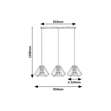 Rabalux - Candeeiro suspenso 3xE27/40W/230V