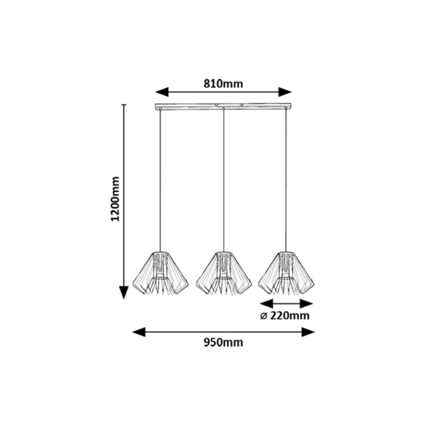 Rabalux - Candeeiro suspenso 3xE27/40W/230V