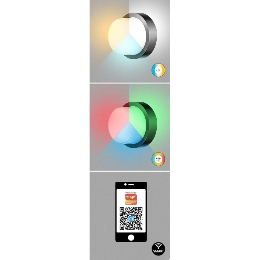 Rabalux - LED RGBW Iluminação de parede exterior com regulação LED/10W/230V IP54 Wi-Fi Tuya