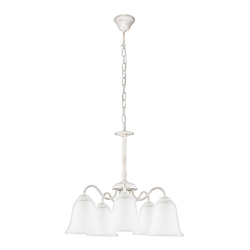 Rabalux 7261 - Candelabro FABIOLA E27/40W/230V branco