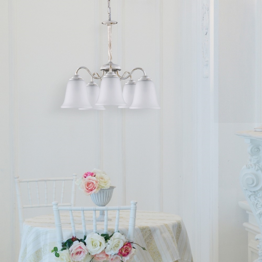 Rabalux 7261 - Candelabro FABIOLA E27/40W/230V branco