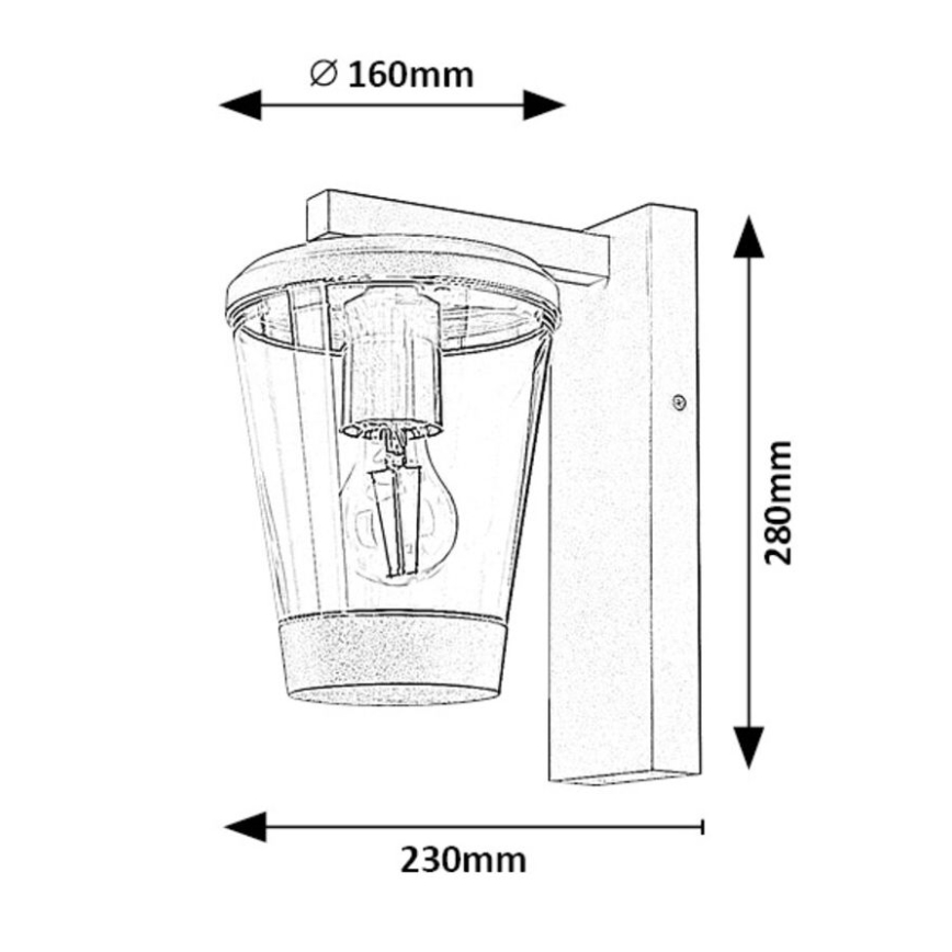 Rabalux - Candeeiro de parede exterior 1xE27/40W/230V IP44