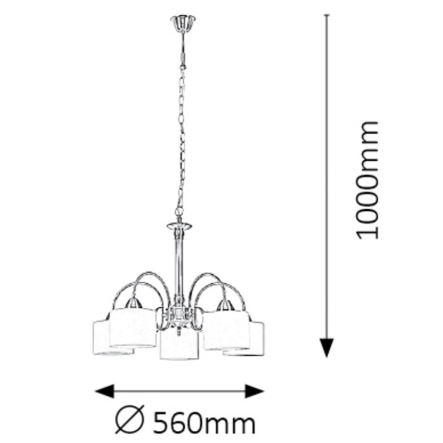 Rabalux 7276 - Candelabro EDITH 5xE27/60W/230V bronze