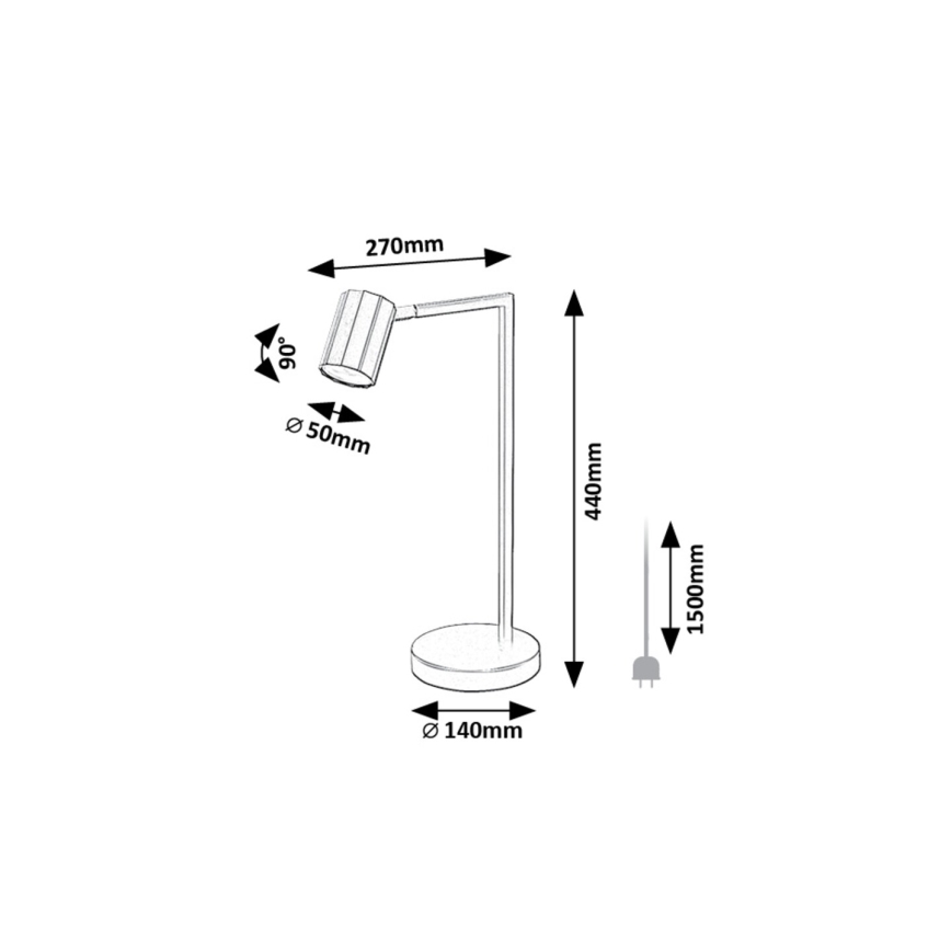 Rabalux - Candeeiro de mesa 1xGU10/5W/230V preto