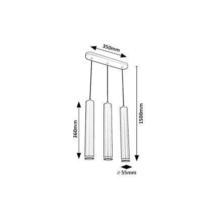 Rabalux - Candeeiro suspenso 3xGU10/5W/230V