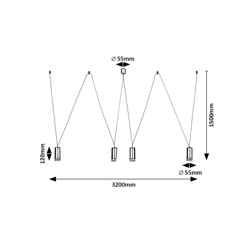 Rabalux - Candeeiro suspenso 4xGU10/5W/230V aranha