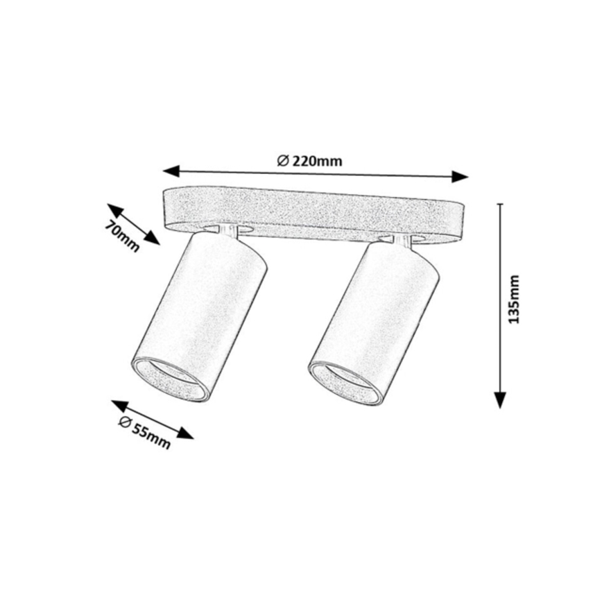 Rabalux - Spot orientável 2x GU10/7W/230V branco