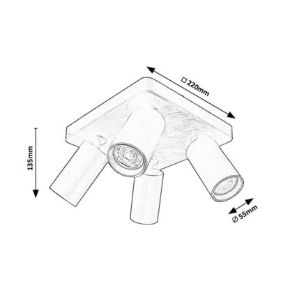 Rabalux - Candeeiro de teto 4xGU10/7W/230V branco