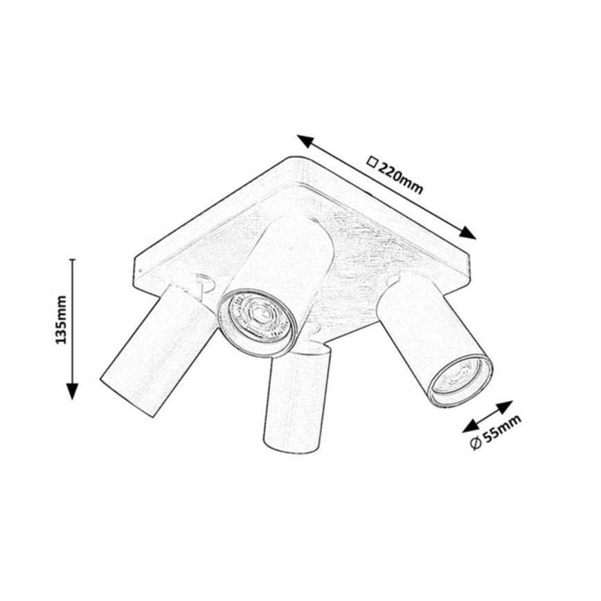 Rabalux - Candeeiro de teto 4xGU10/7W/230V branco