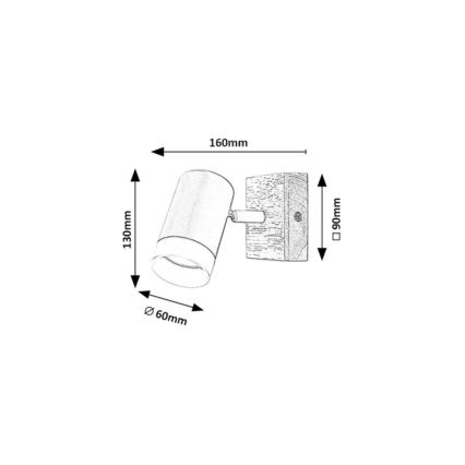 Rabalux - Luminária de parede com foco 1xGU10/5W/230V carvalho