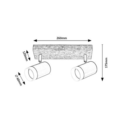 Rabalux - Foco de teto 2xGU10/5W/230V carvalho