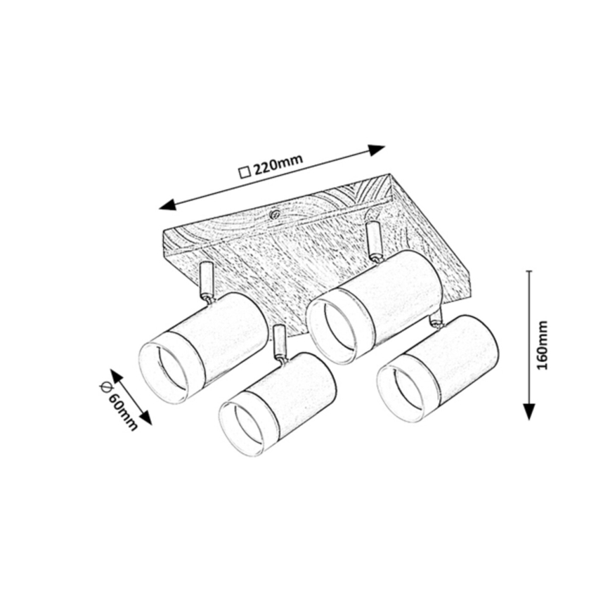 Rabalux - Foco de teto 4xGU10/5W/230V carvalho