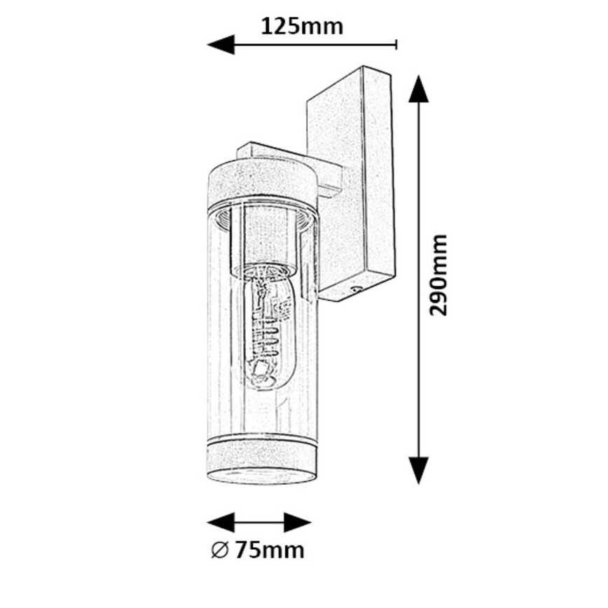 Rabalux - Candeeiro de parede exterior 1xE27/12W/230V IP44
