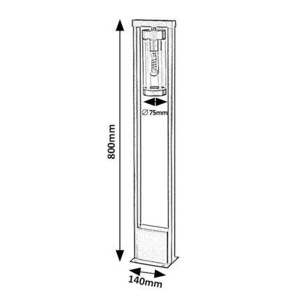 Rabalux - Candeeiro exterior 1xE27/12W/230V IP44