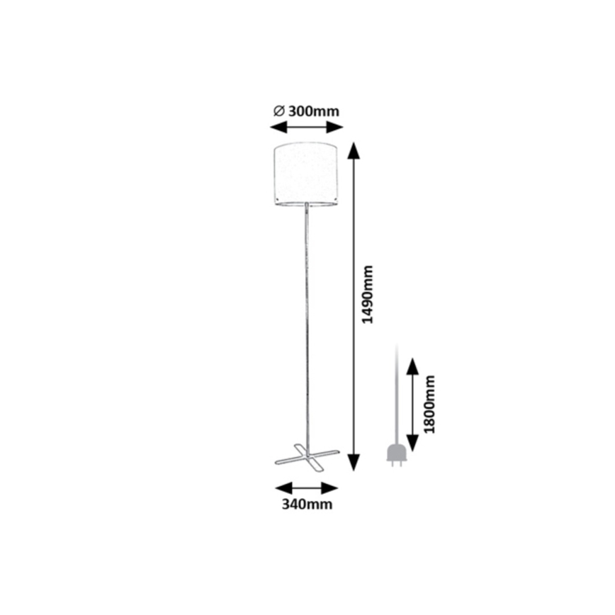 Rabalux - Candeeiro de chão 1xE27/40W/230V branco/prateado