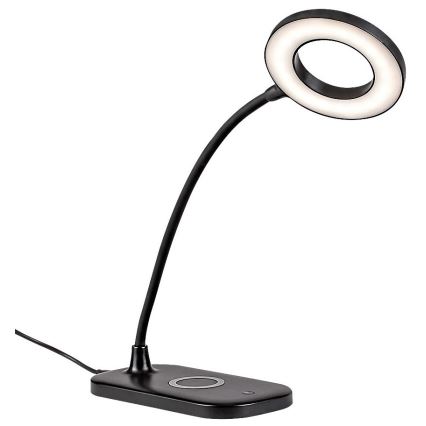 Rabalux - LED Candeeiro de mesa táctil com regulação e carregamento sem fios LED/5W/5V 2700-6000K preto
