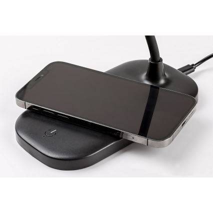 Rabalux - LED Candeeiro de mesa táctil com regulação e carregamento sem fios LED/5W/5V 2700-6000K preto