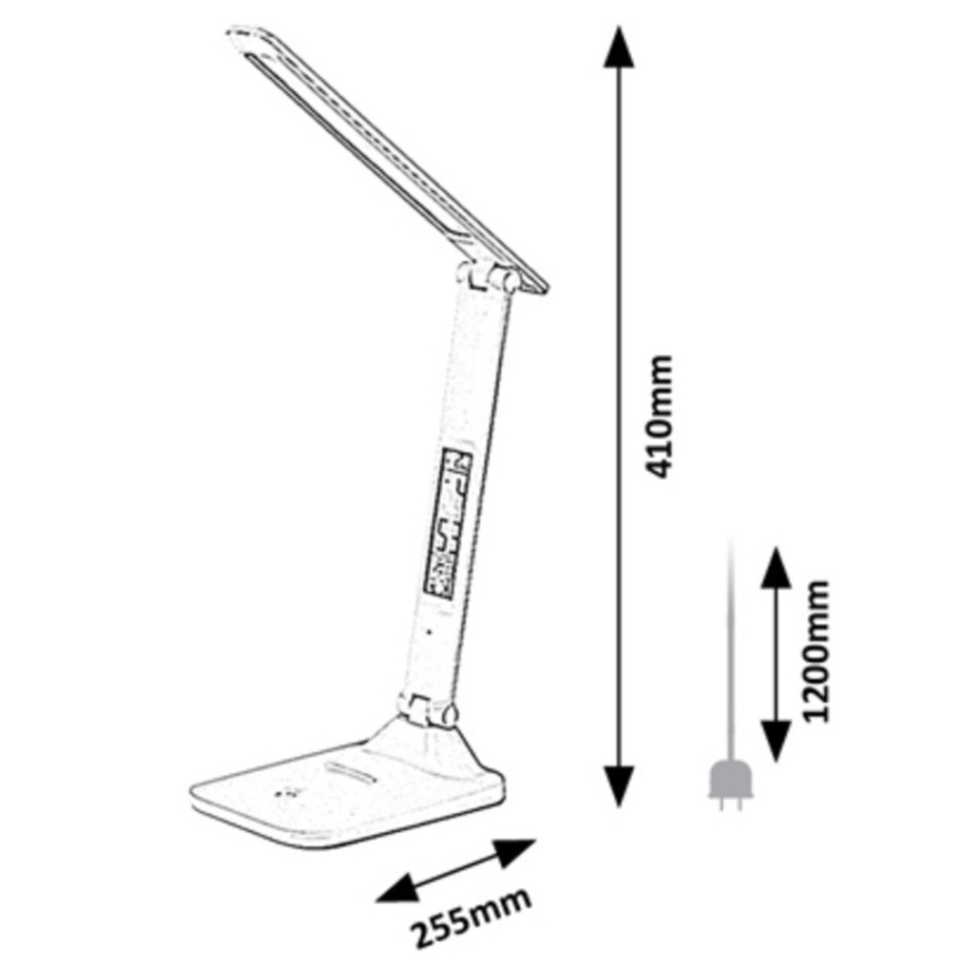 Rabalux - Candeeiro de mesa LED com regulação e ecrã LED/5W/5V 2600mAh 3000-6000K