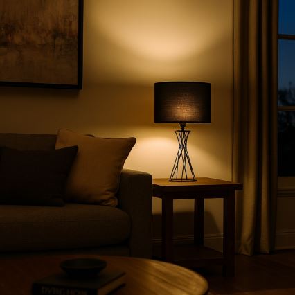 Rabalux - Candeeiro de mesa 1xE27/40W/230V preto