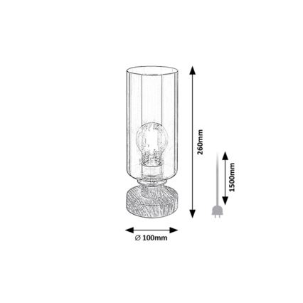 Rabalux - Candeeiro de mesa 1xE27/25W/230V carvalho