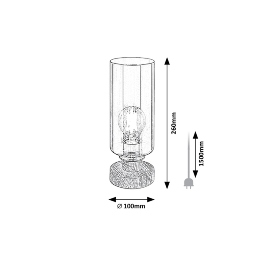 Rabalux - Candeeiro de mesa 1xE27/25W/230V carvalho